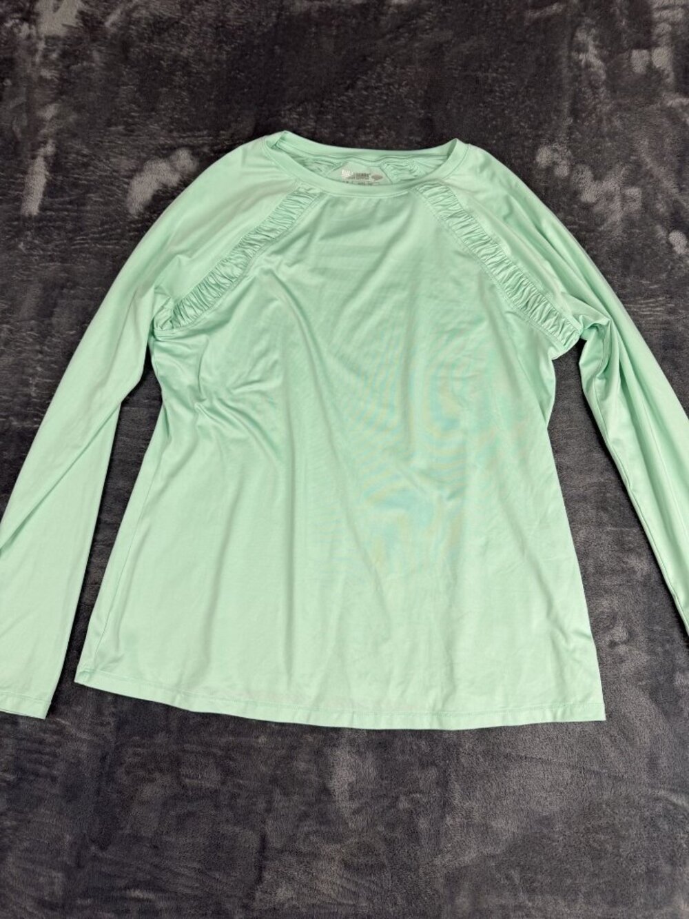 Reel Legends Womens Mint Green Long Sleeve Crew Neck Shirt Size M